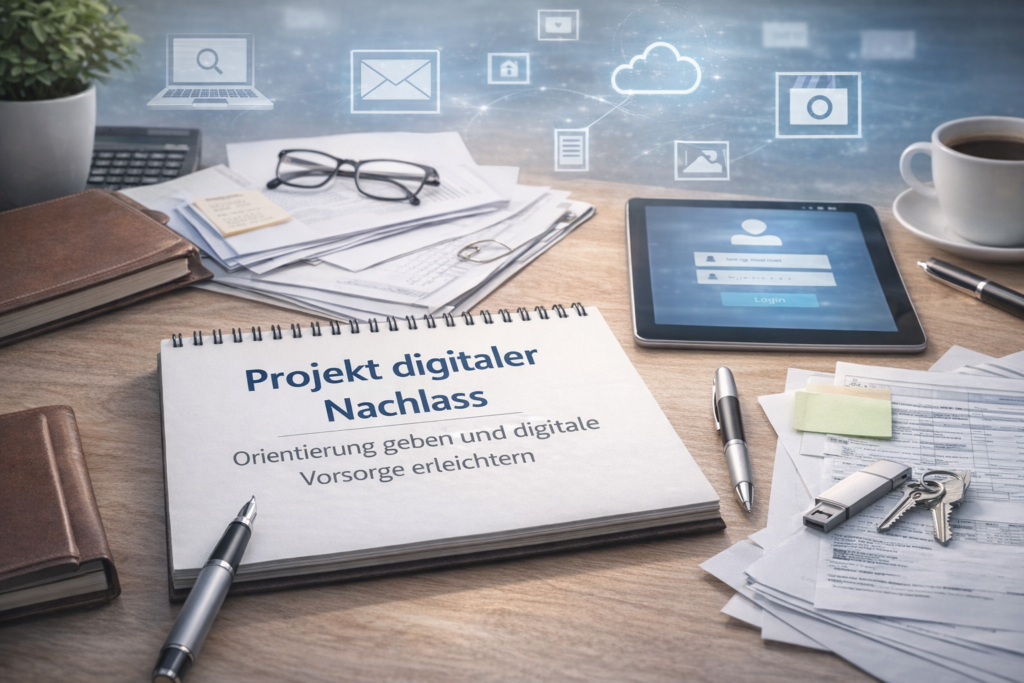Projekt digitaler Nachlass – Übersicht über digitale Konten, Dokumente und Vorsorge für Online-Daten